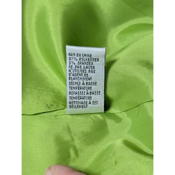Nygard Womens Lime Green Mid-Length Button-Front Dress Jacket 18W Polyester Blen - Picture 5 of 13